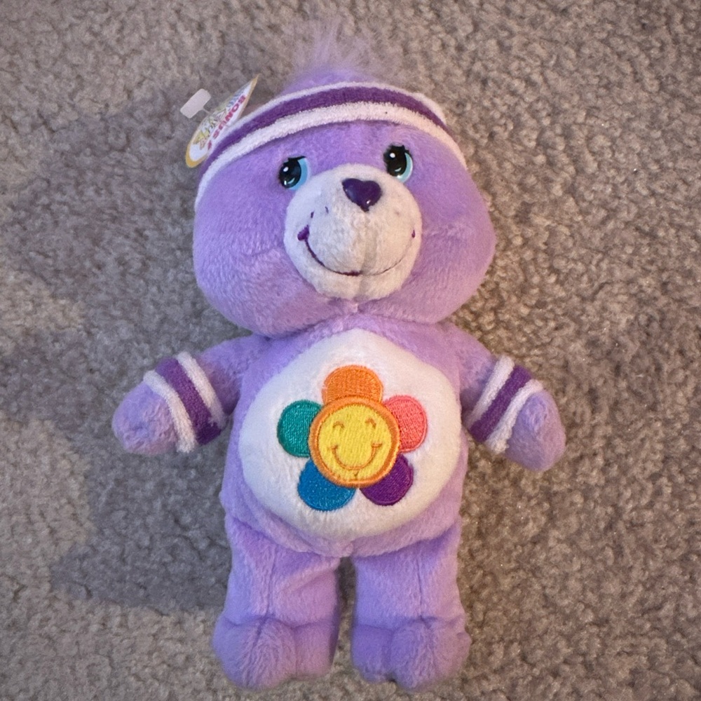 Vintage 2004 Mini Fit ‘N Fun Care Bears Harmony Workout Bear 7” Plush NWT!